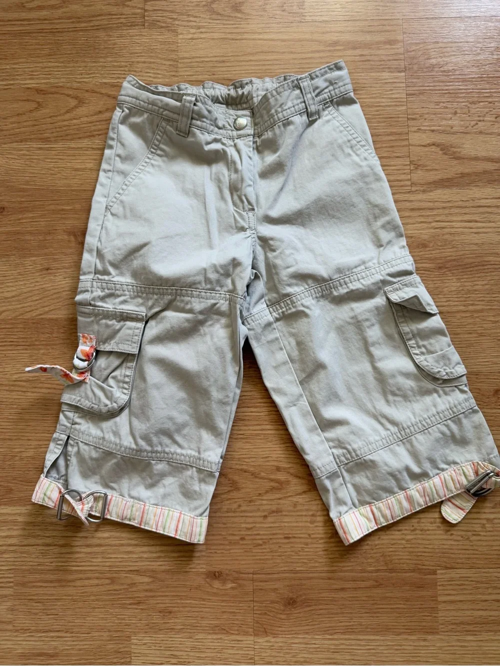 VTG 2004 Gymboree Y2K Khaki Utility Cargo Capri Pants Kid's Size 5